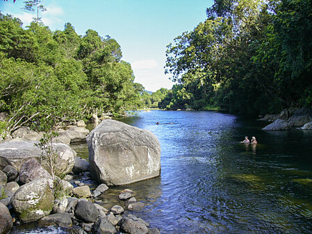 Russell River looking downstream to Golden Hole