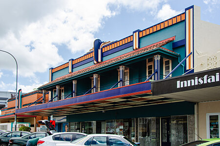 Colourful art deco shopfront