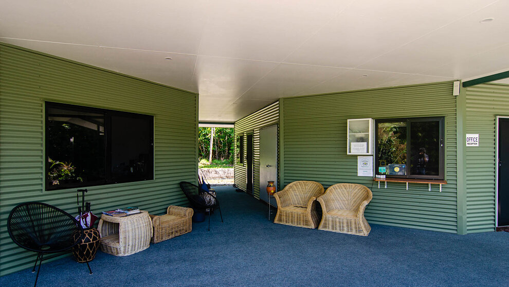 Main building covered patio